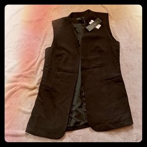 NWT Rachel Zoe Long Black Blazer Vest